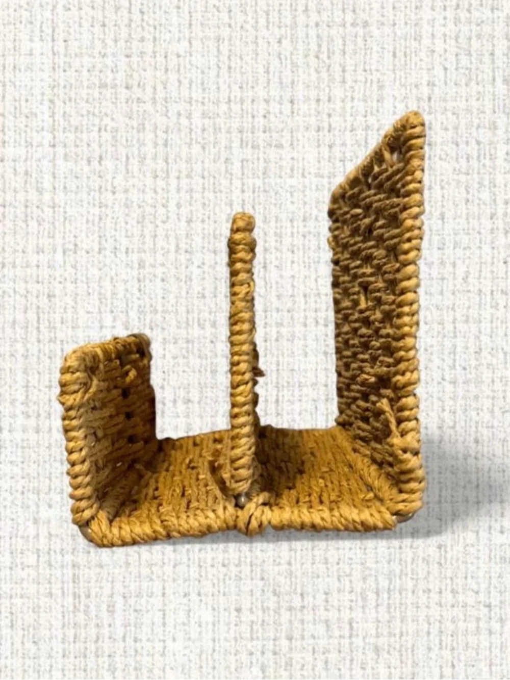 2-tier woven wicker/rattan-style desktop mail or letter organizer